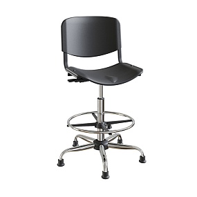 Кресло с сидением и спинкой из пластика Каппа 1 Pl (высокое) на хромированном каркасе с опорным кольцом для ног