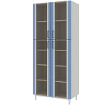 Шкаф для лабораторной посуды со стеклянными дверями в рамах из софтформинга "Серый-Джинс" ЛАБ-PRO ШП 80.50.193